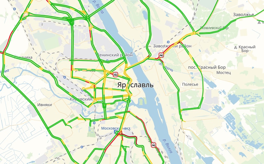 Пробки в ярославле сейчас онлайн карта