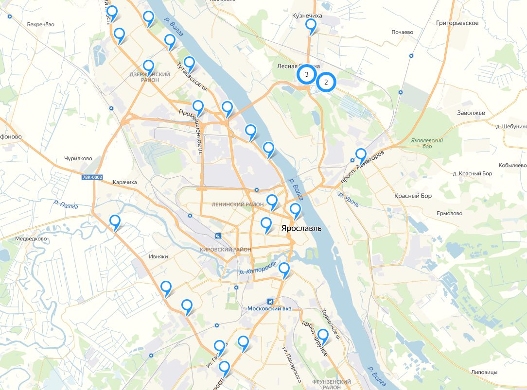 Ярославское УГИБДД опубликовало карту, где указаны все камеры фотофиксации