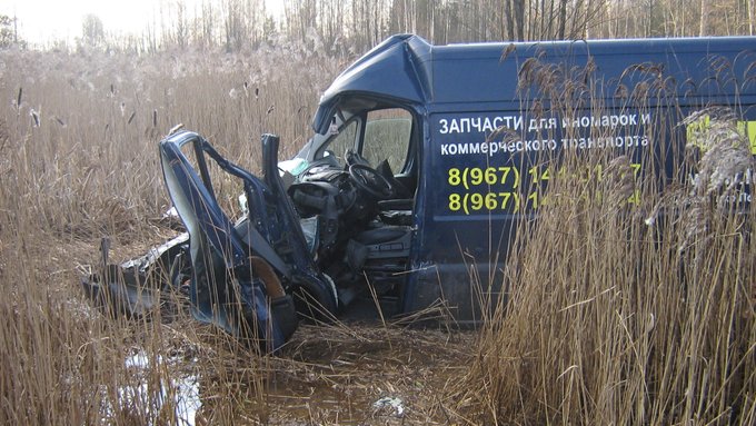 В Ярославской области микроавтобус вылетел в кювет: пострадал водитель