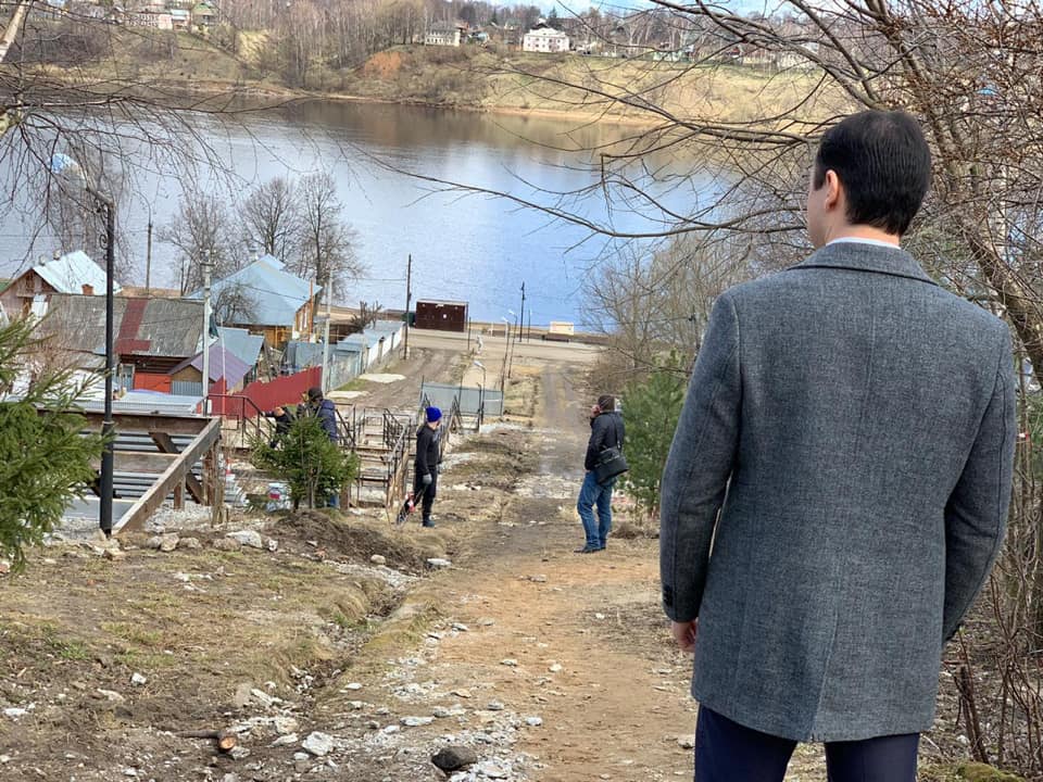 В Тутаеве реконструируют лестницу к Воскресенскому собору