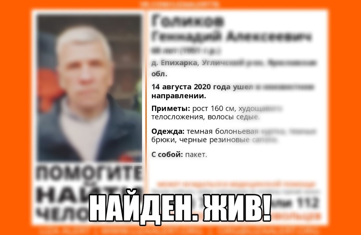 В Ярославской области пропавшего пенсионера нашли живым