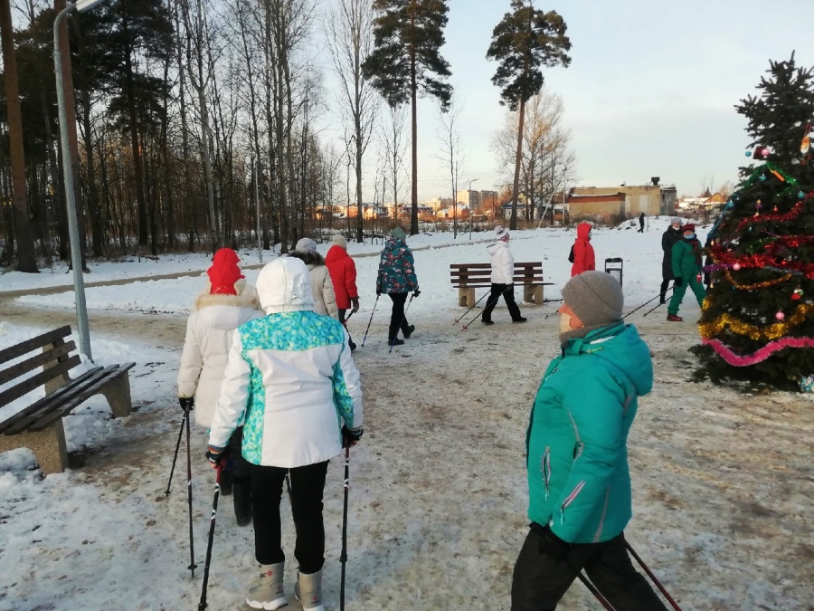 В Рыбинске благоустроили парк и организовали там занятия скандинавской ходьбой