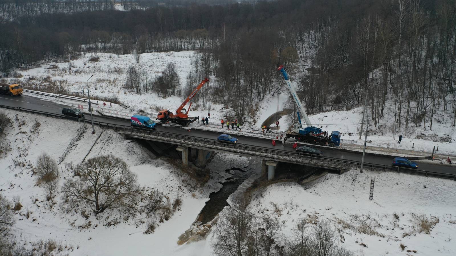 Началась реконструкция моста через реку Печегду на дороге Ярославль – Рыбинск