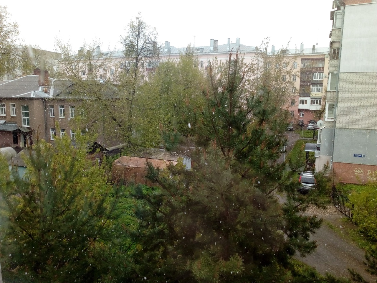 В Ярославле за неделю до наступления лета выпал снег: кадры