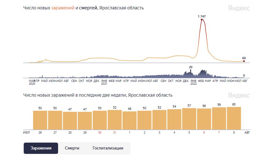 В Ярославской области продолжается рост заболеваемости коронавирусом: 60 новых случаев