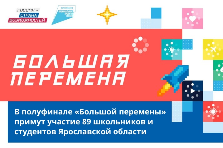 Полуфинал конкурса «Большая перемена» для школьников и студентов стартовал в Ярославской области