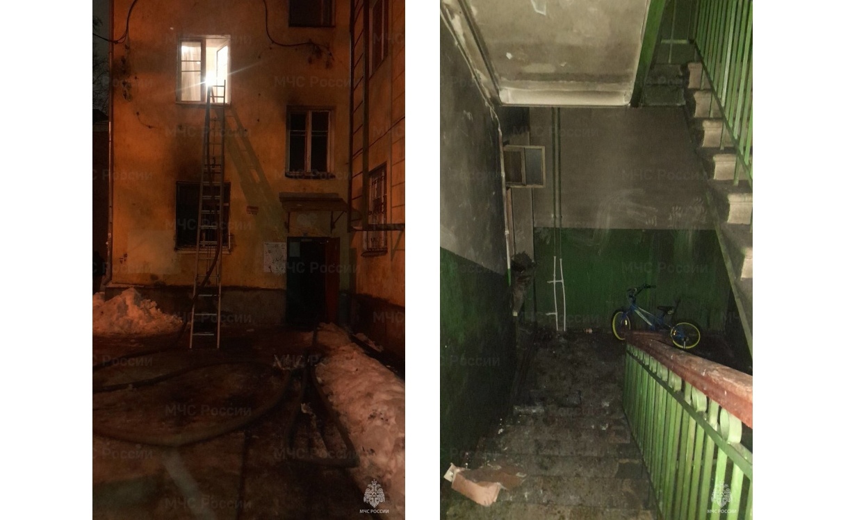 Два человека госпитализированы: на Пятерке в Ярославле горел жилой многоквартирный дом