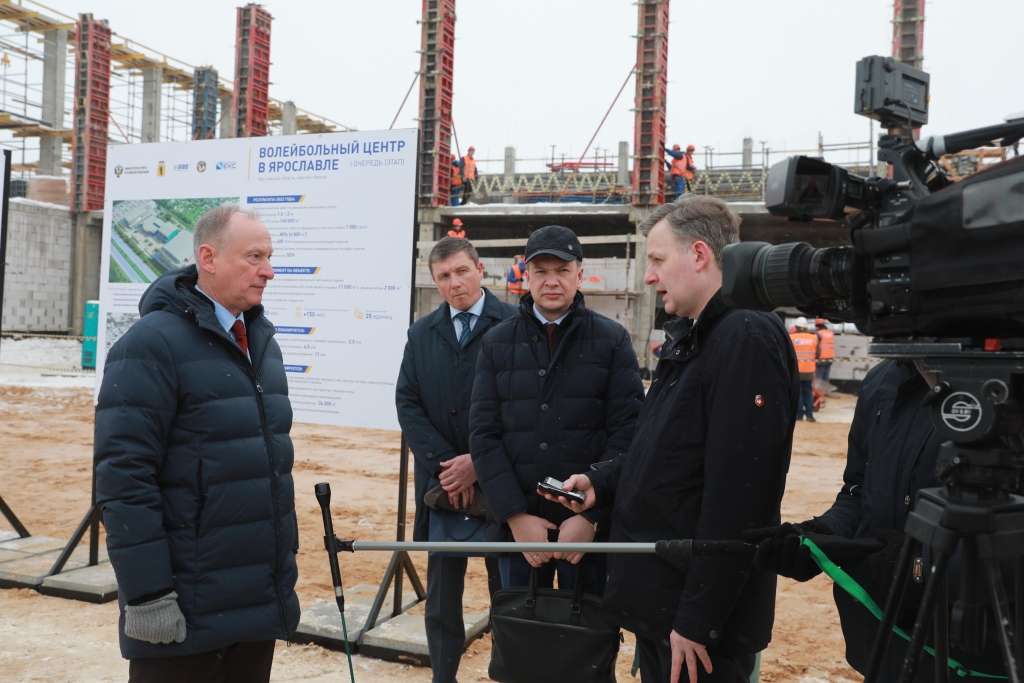 Секретарь Совбеза РФ Николай Патрушев побывал на месте строительства волейбольного центра в Ярославле