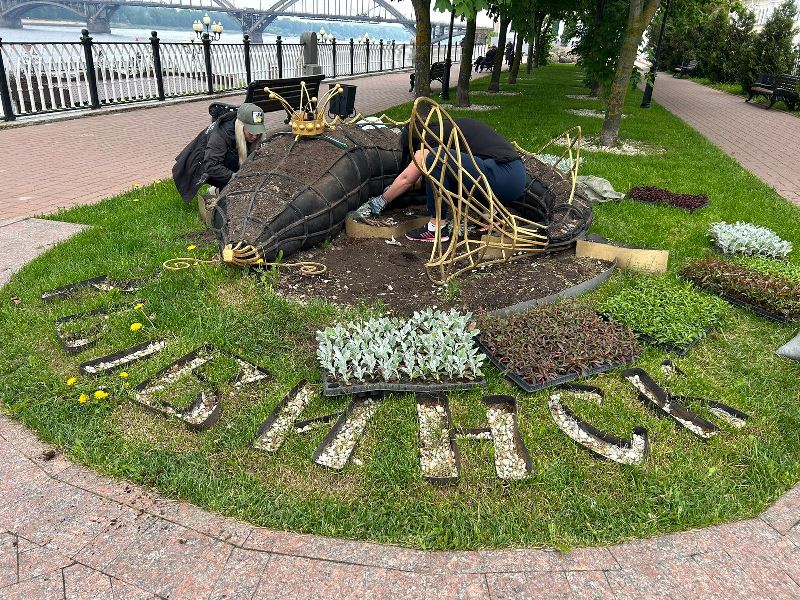 В Рыбинске приступили к оформлению цветочной «Царь-рыбы»