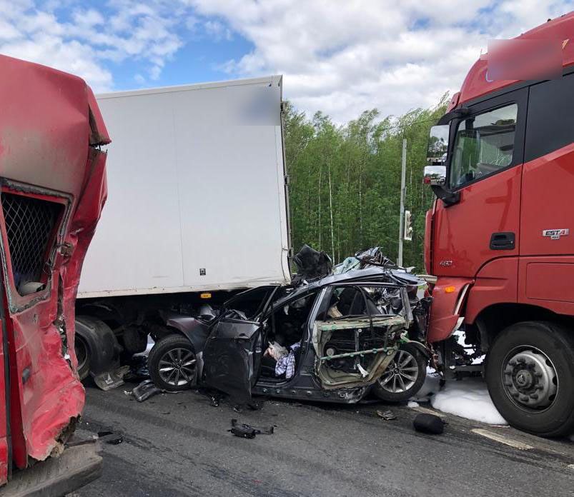 В Ярославской области в массовом ДТП с семью автомобилями погибла женщина, двое пострадали