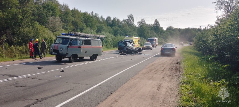В результате столкновения грузовика и легковушки под Ярославлем пострадали два человека
