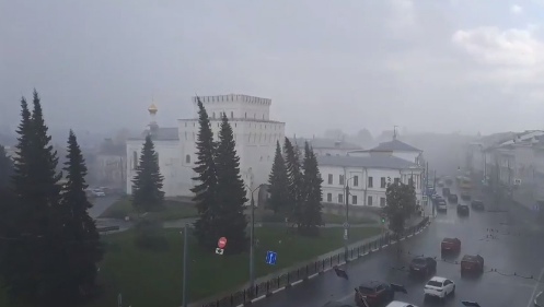 В Ярославле после ливня подтопило дороги и повалило деревья