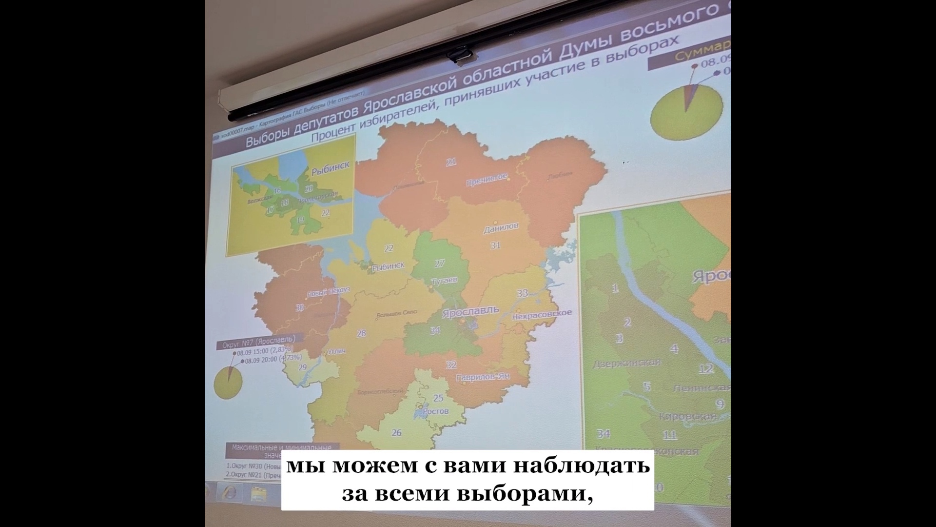 В избиркоме Ярославской области используют тепловую карту для отслеживания хода голосования