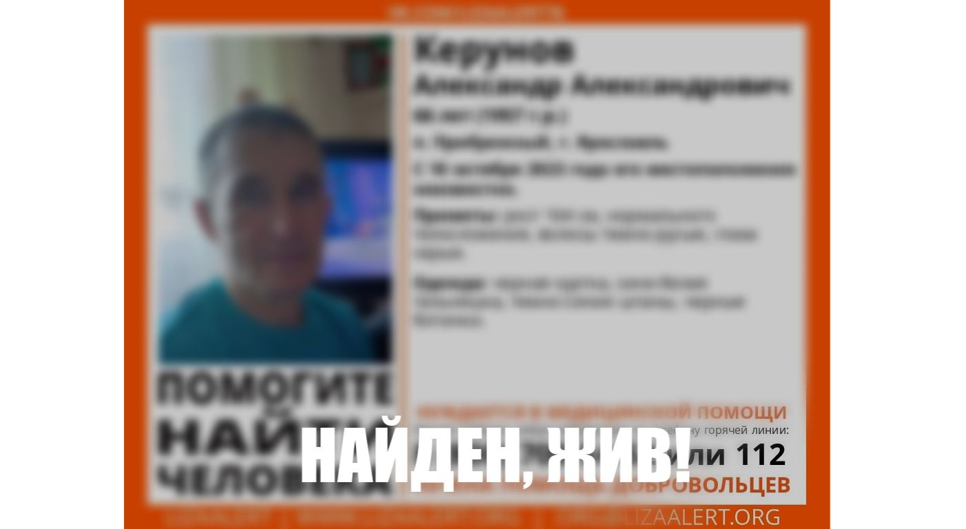 В Ярославской области нашли пропавшего мужчину