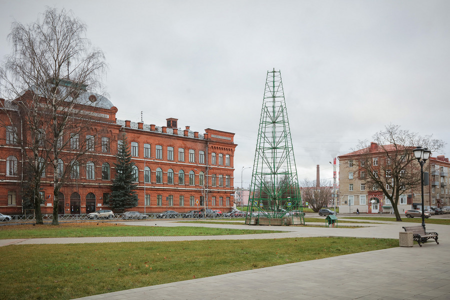 В Рыбинске начали монтировать новогодние елки