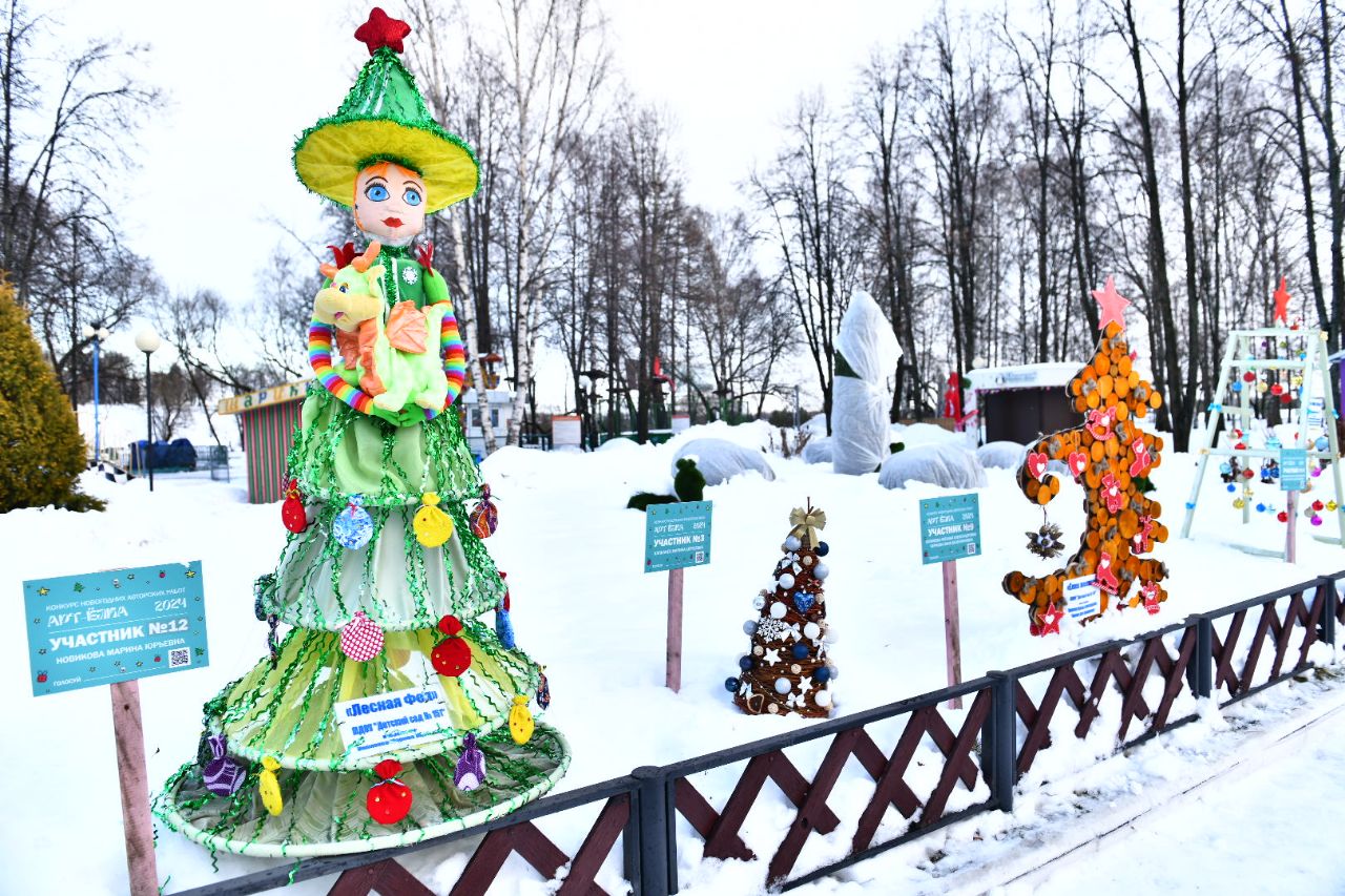 В Ярославле на Даманском острове представили новогодние авторские елки