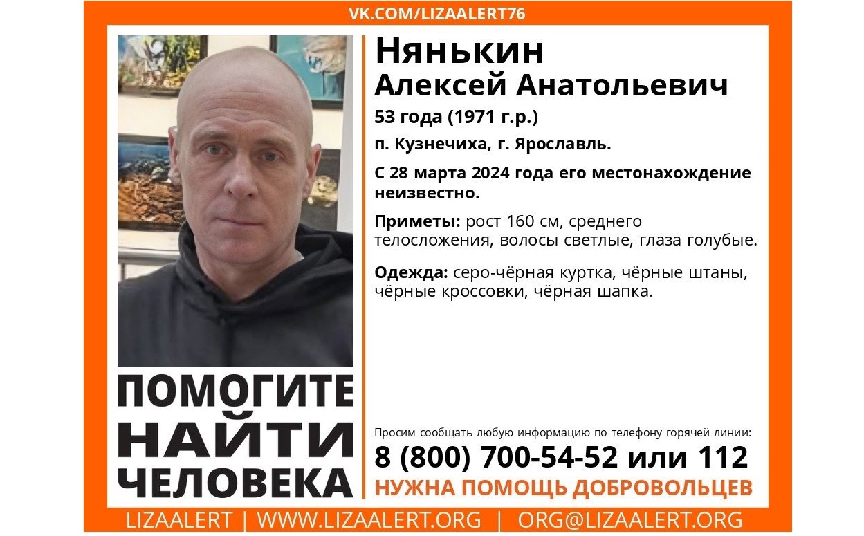 В Ярославской области ищут пропавшего полмесяца назад 53-летнего мужчину