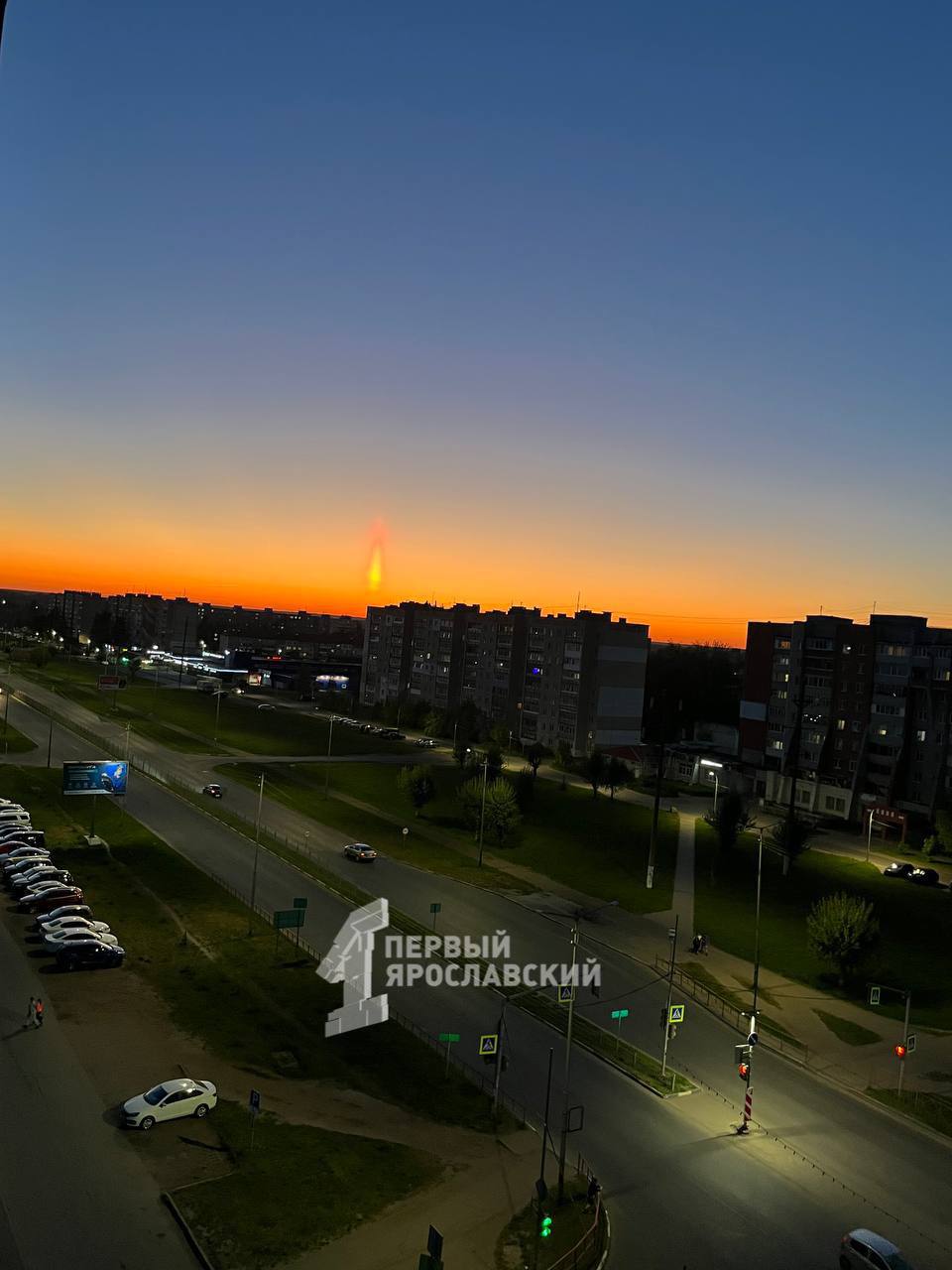 В Ярославской области наблюдали закат со световым столбом