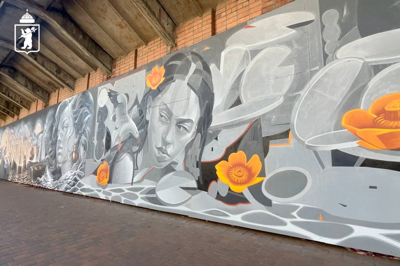 В Ярославле на стене стадиона «Шинник» завершили большой мурал