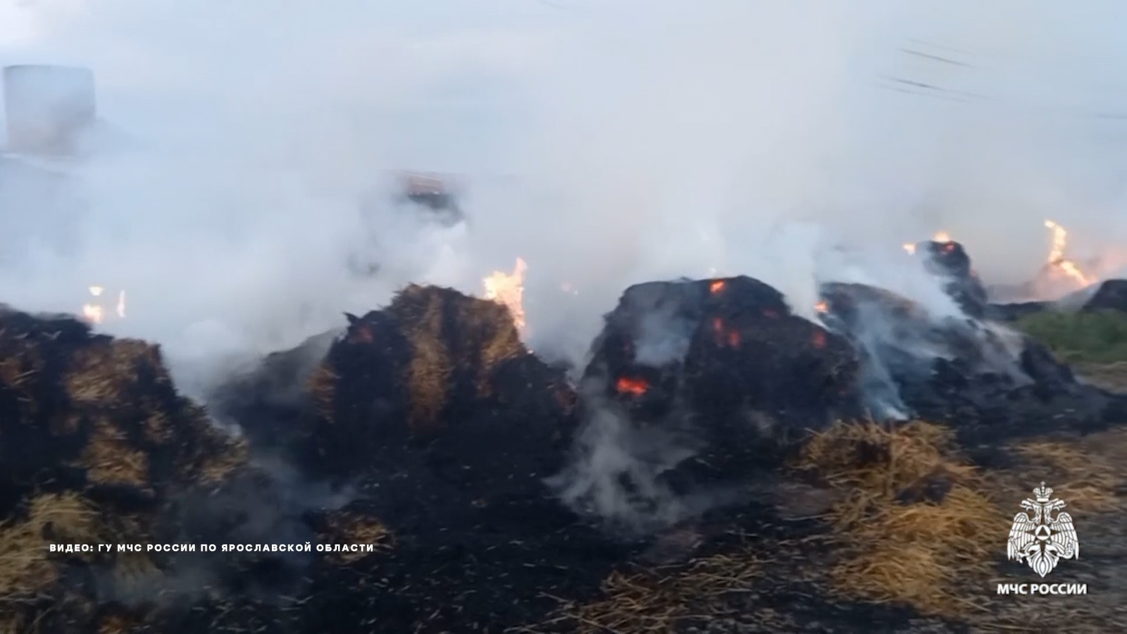 В Кузнечихе Ярославского округа сотрудники МЧС три часа тушили пожар на ферме