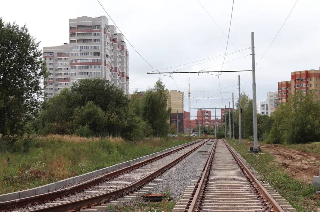 В Дзержинском районе Ярославля началась обкатка новых трамвайных путей