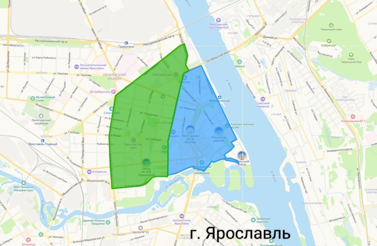 В центральных районах Ярославля и Рыбинска сохраняется более 4 тысяч бесплатных парковочных мест