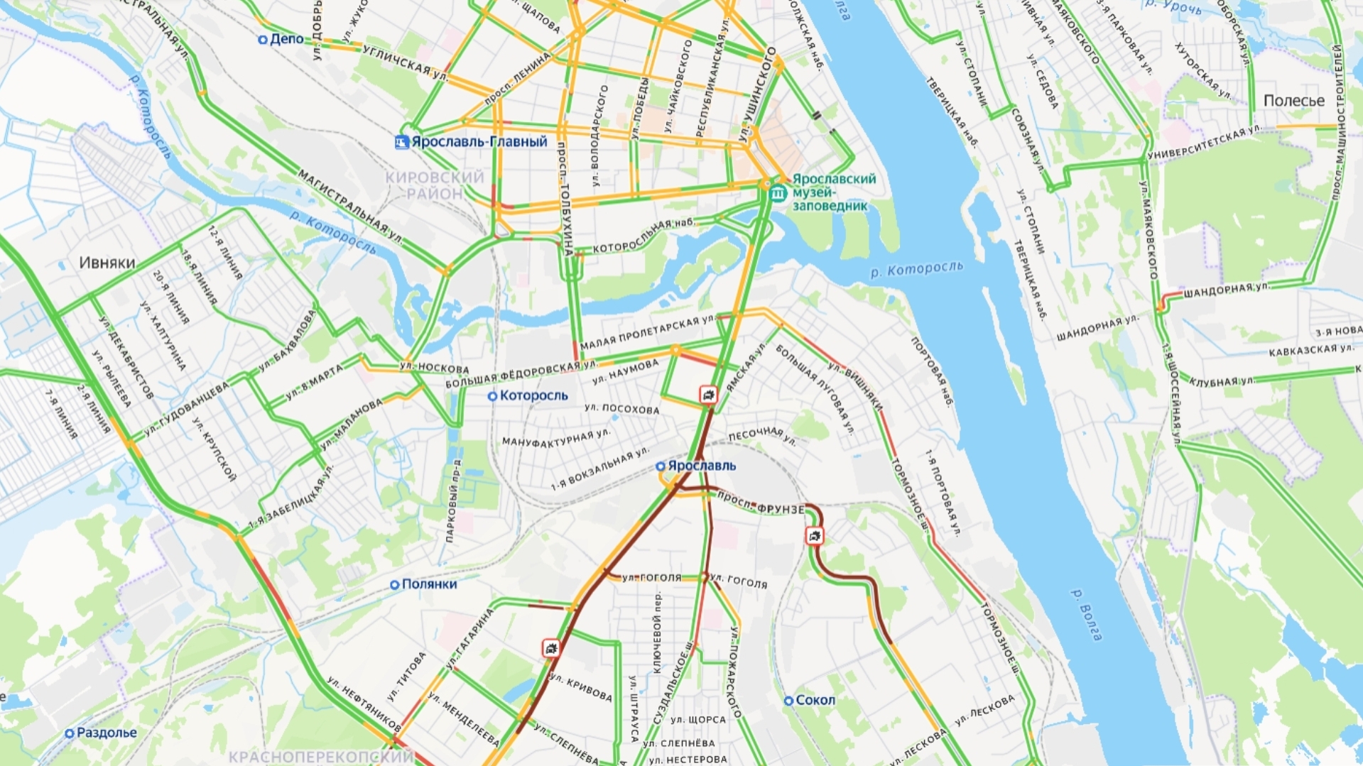 Пробки в Ярославле достигли 8 баллов