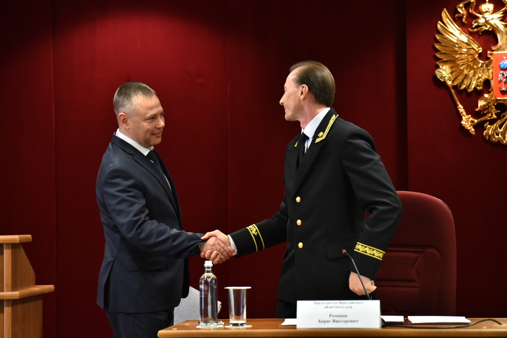 Михаил Евраев поздравил Бориса Романова с назначением на пост председателя областного суда